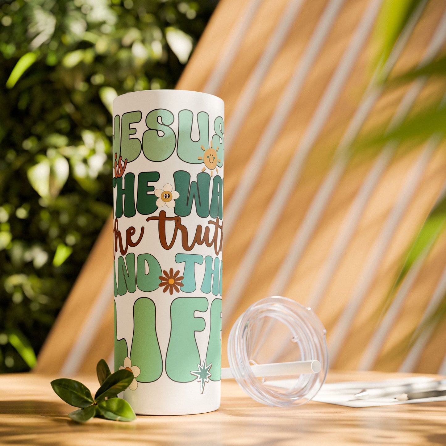 Jesus is The Way The Truth and The Life Skinny Tumbler with Straw - 20oz