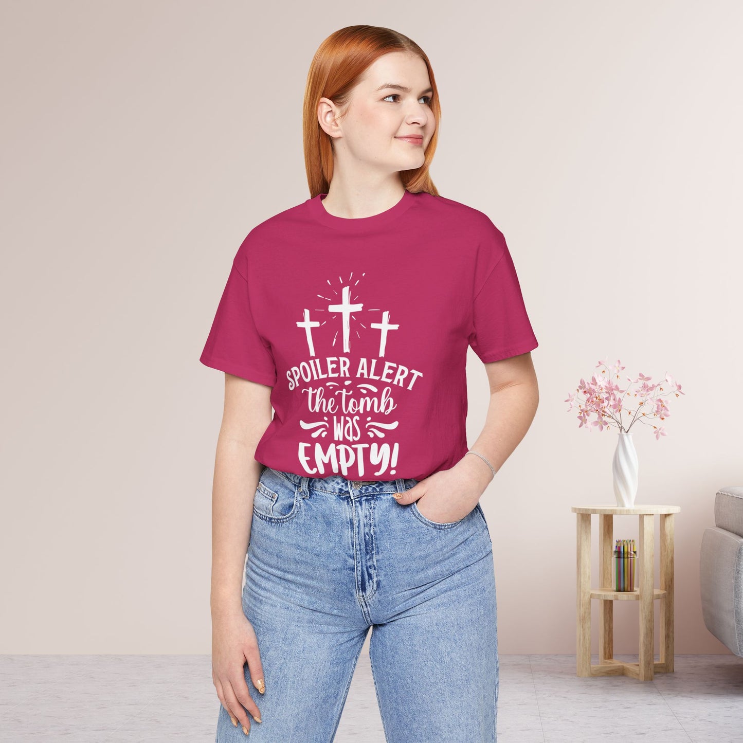 Spoiler Alert The Tomb Was Empty Christian Soft Cotton Tee - Easter Shirt