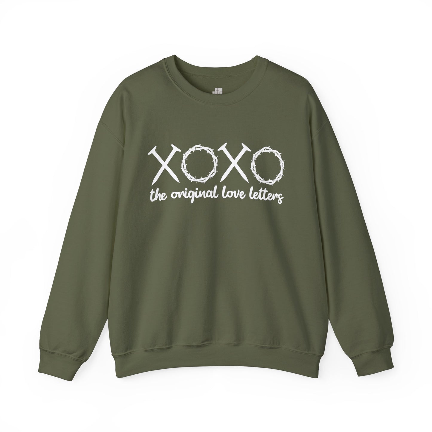 XOXO The Original Love Letters Bible Verse Romans 5:8 Sweatshirt