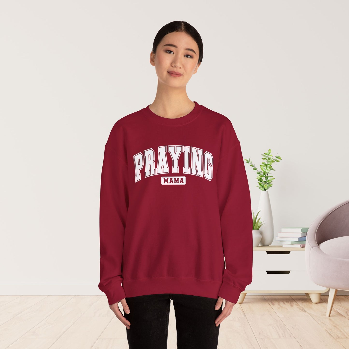 Praying Mama Sweatshirt - Christian Mom Crewneck Pullover