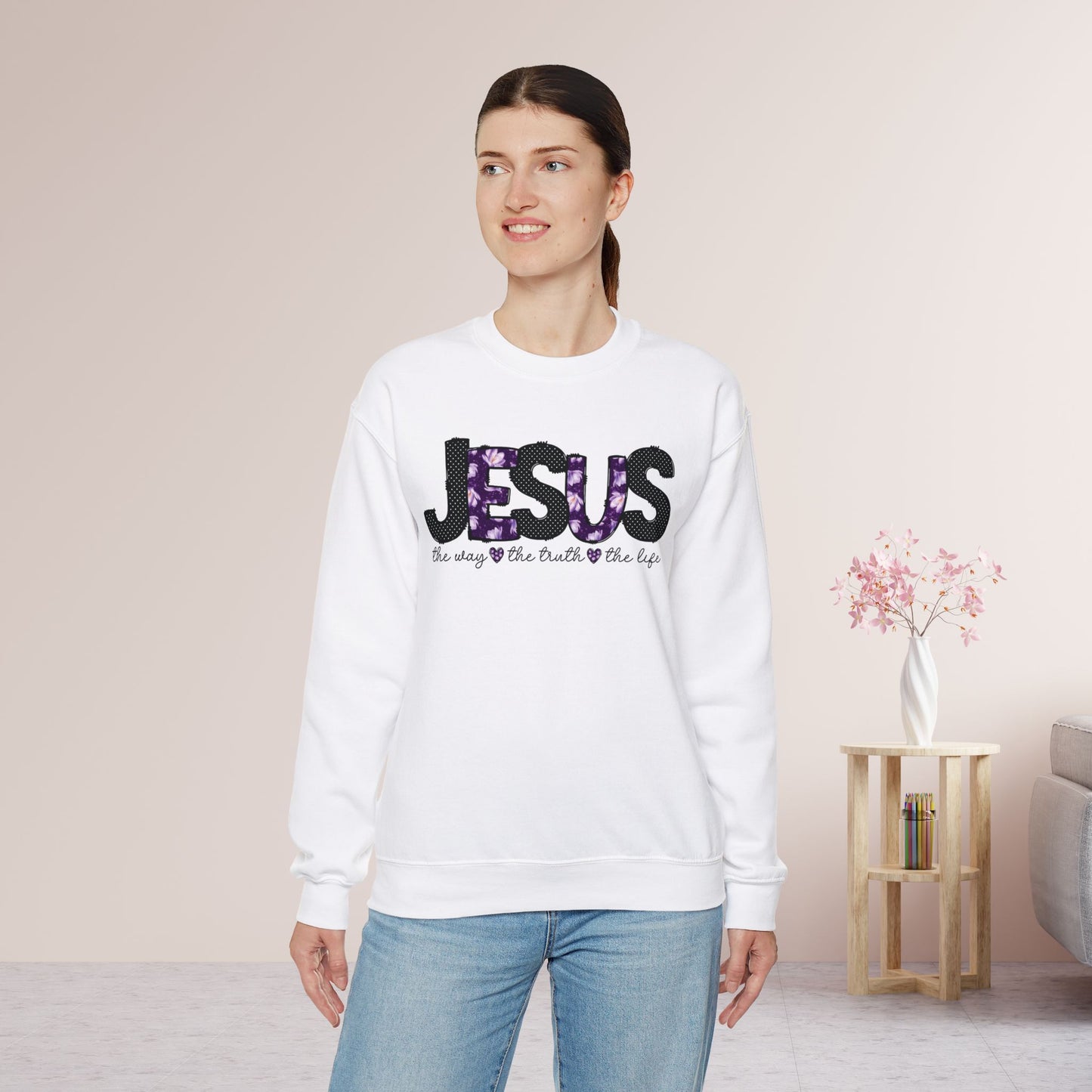 Jesus The Way The Truth The Life Sweatshirt - Christian Crewneck Pullover