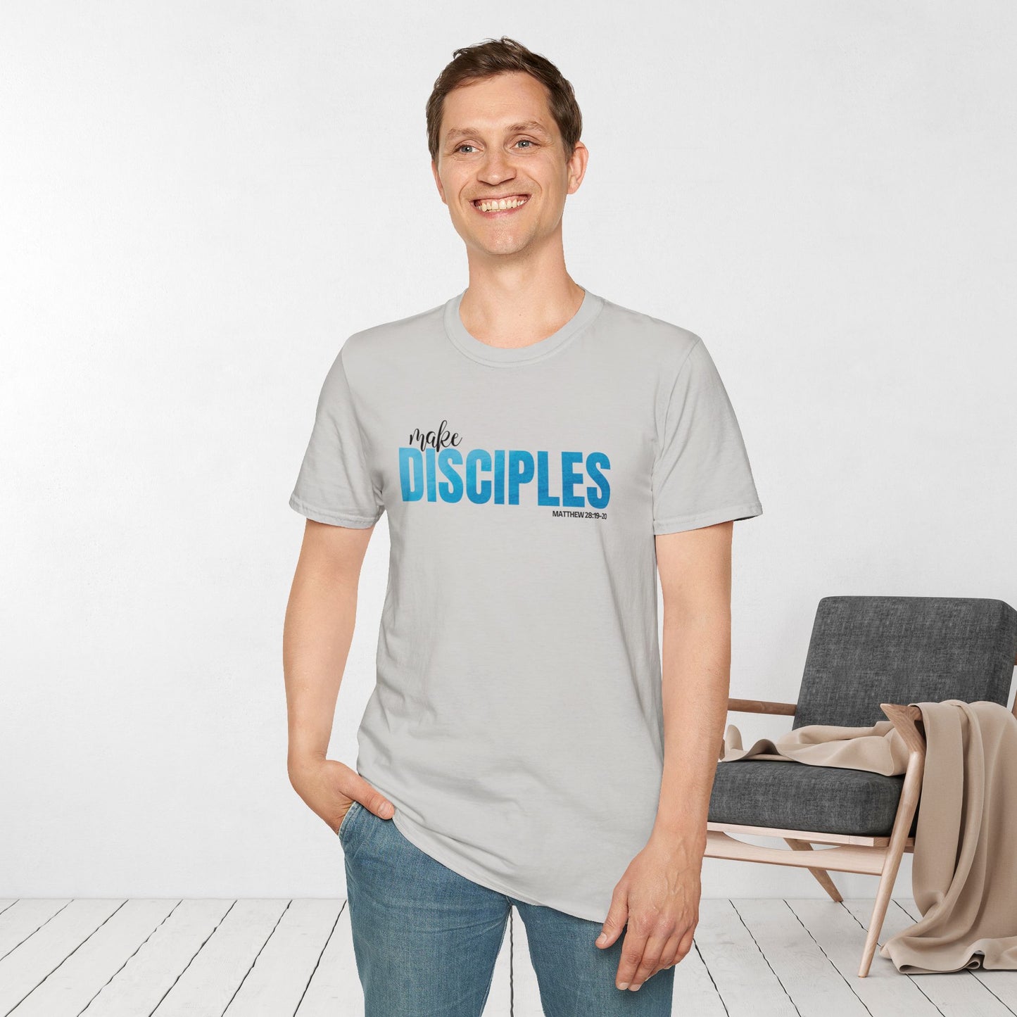 Make Disciples Softstyle T-Shirt - Matthew 28:19-20 Bible Verse Christian Tee