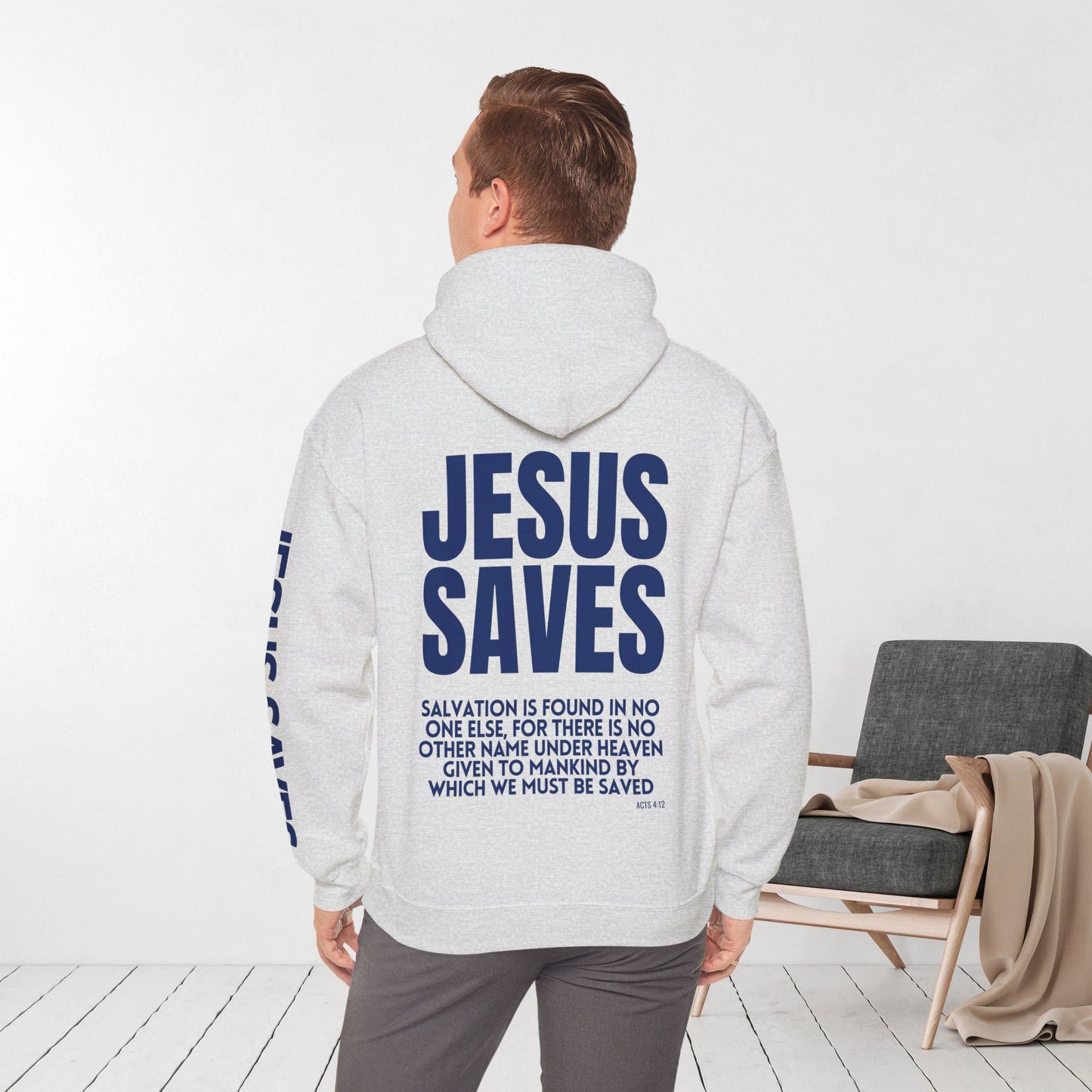 Jesus Saves Hoodie - Acts 4:12 Bible Verse Christian Hoodie