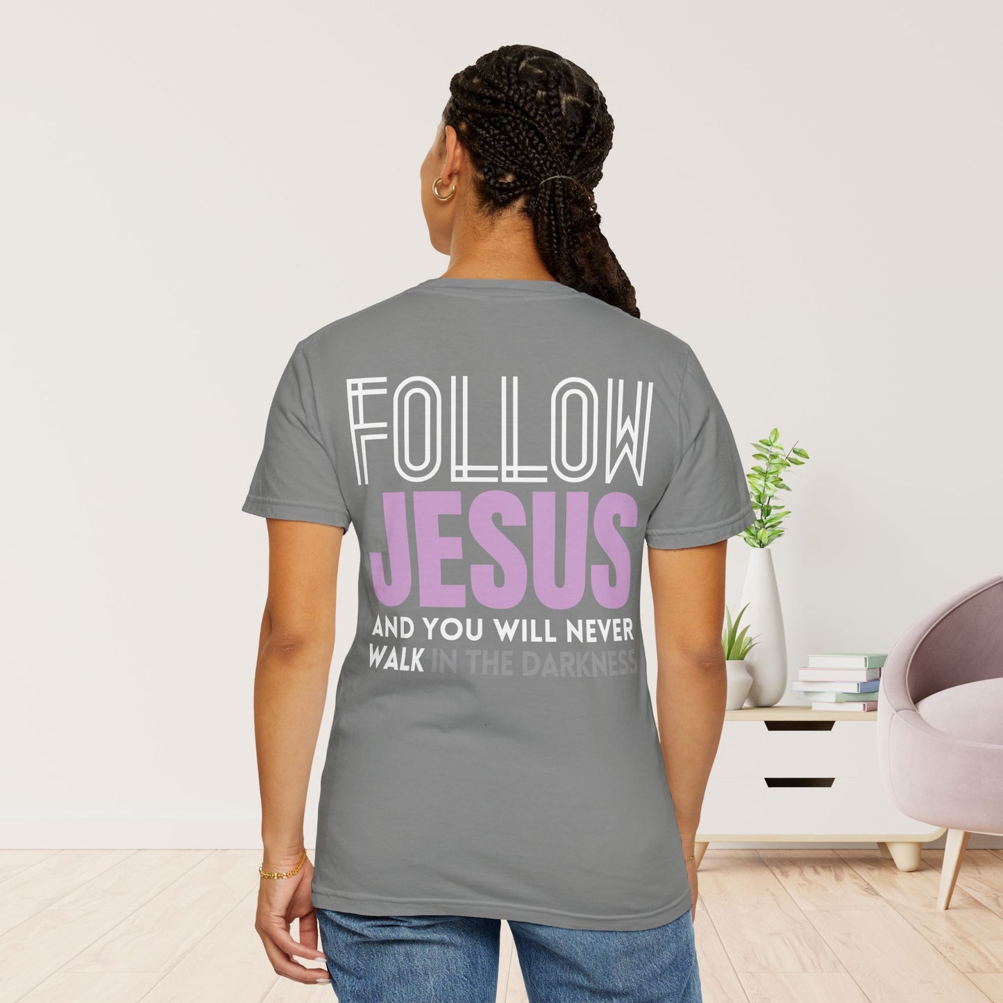 Follow Jesus Comfort Colors Shirt - John 8:12 Tee