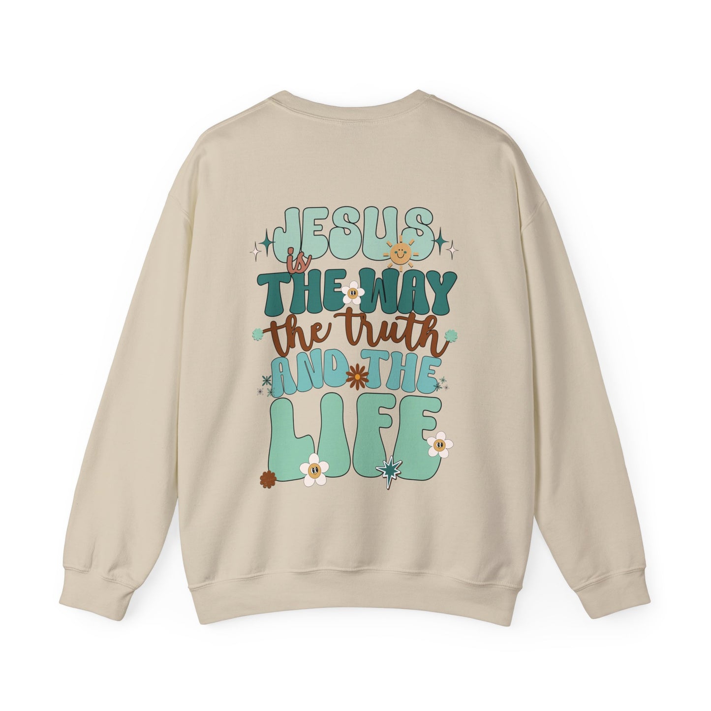 Green Jesus is the Way John 14:6 Bible Verse Christian Sweatshirt