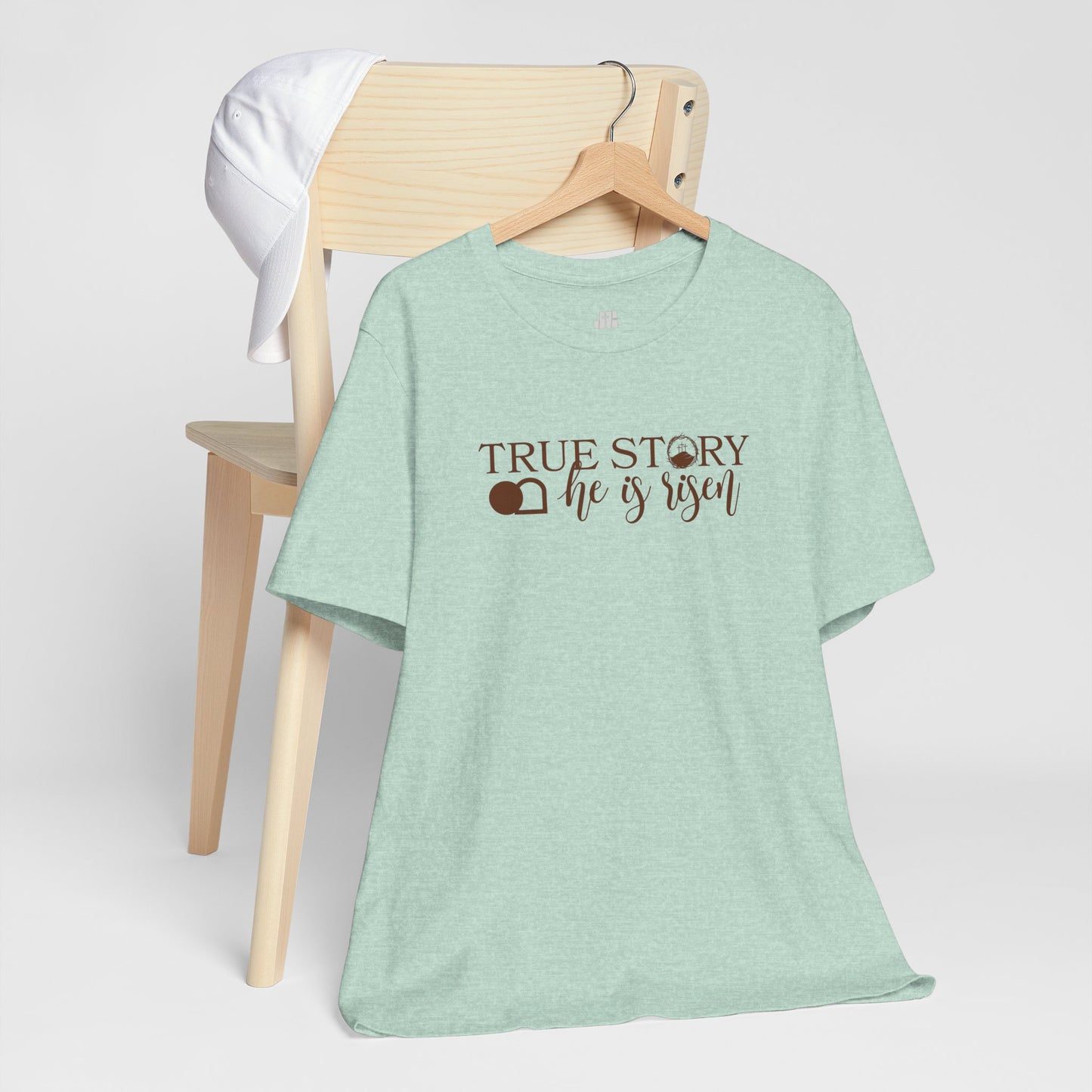 True Story He is Risen Christian Soft Cotton Tee - Easter Shirt for Christians