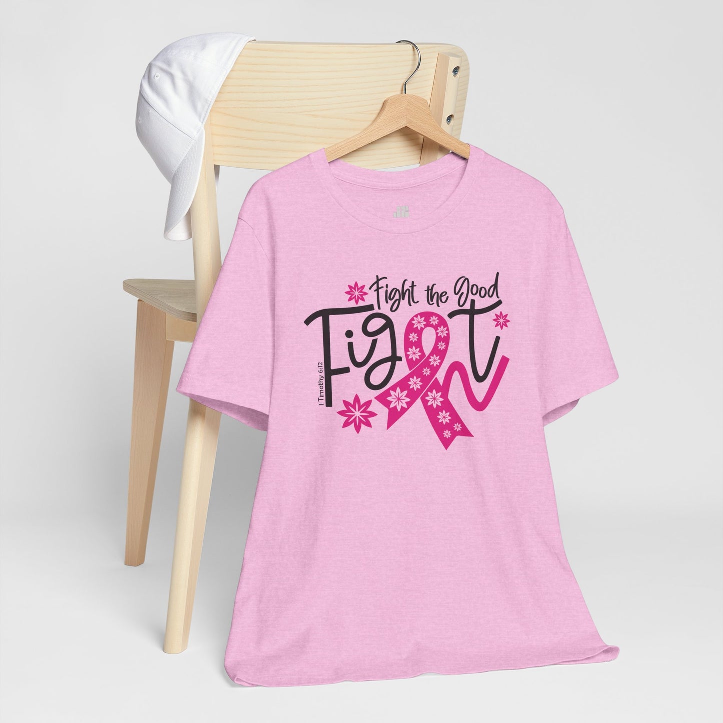 Fight The Good Fight Soft Cotton Tee - Christian Cancer Awareness Shirt