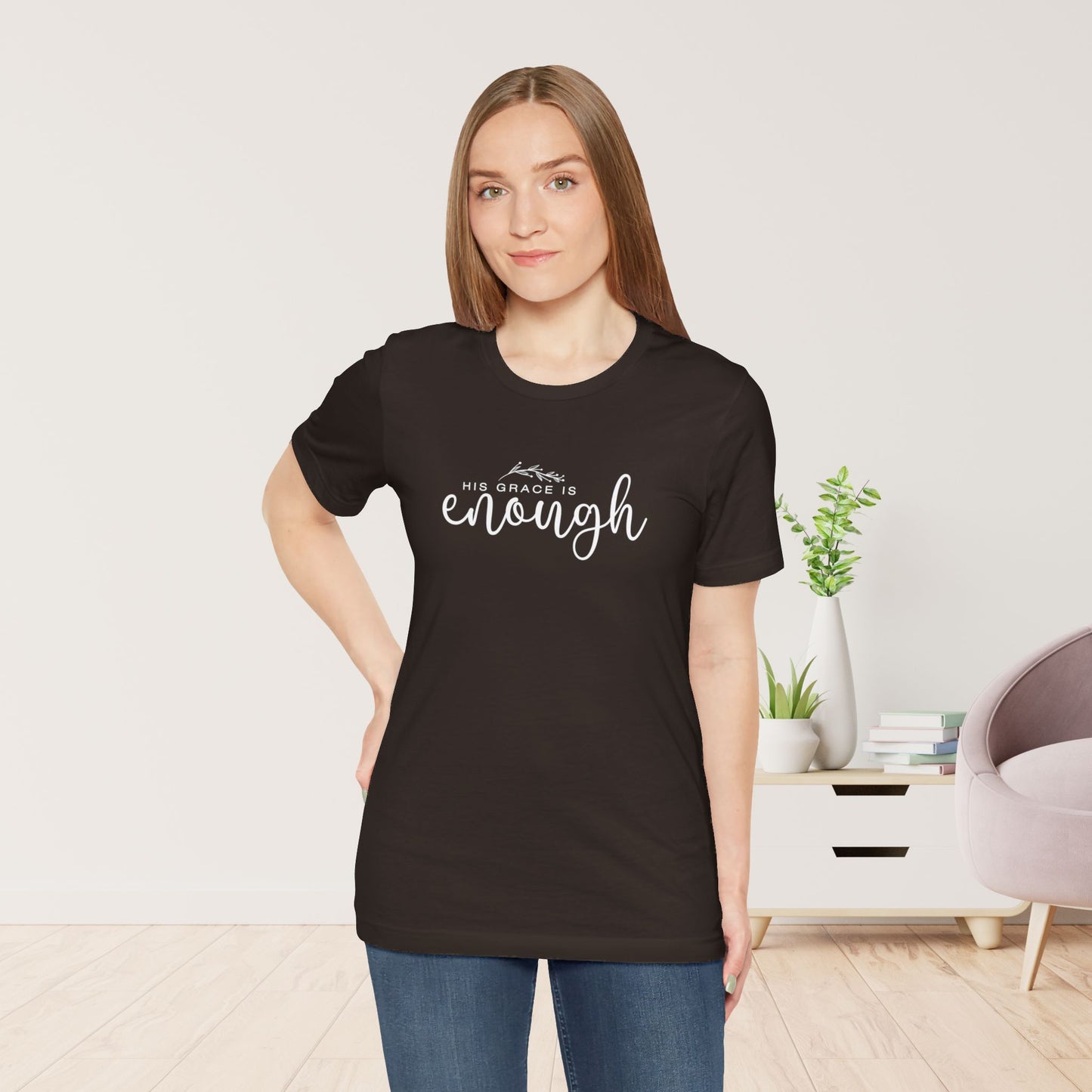 His Grace is Enough Soft Cotton Tee - Christian Shirt