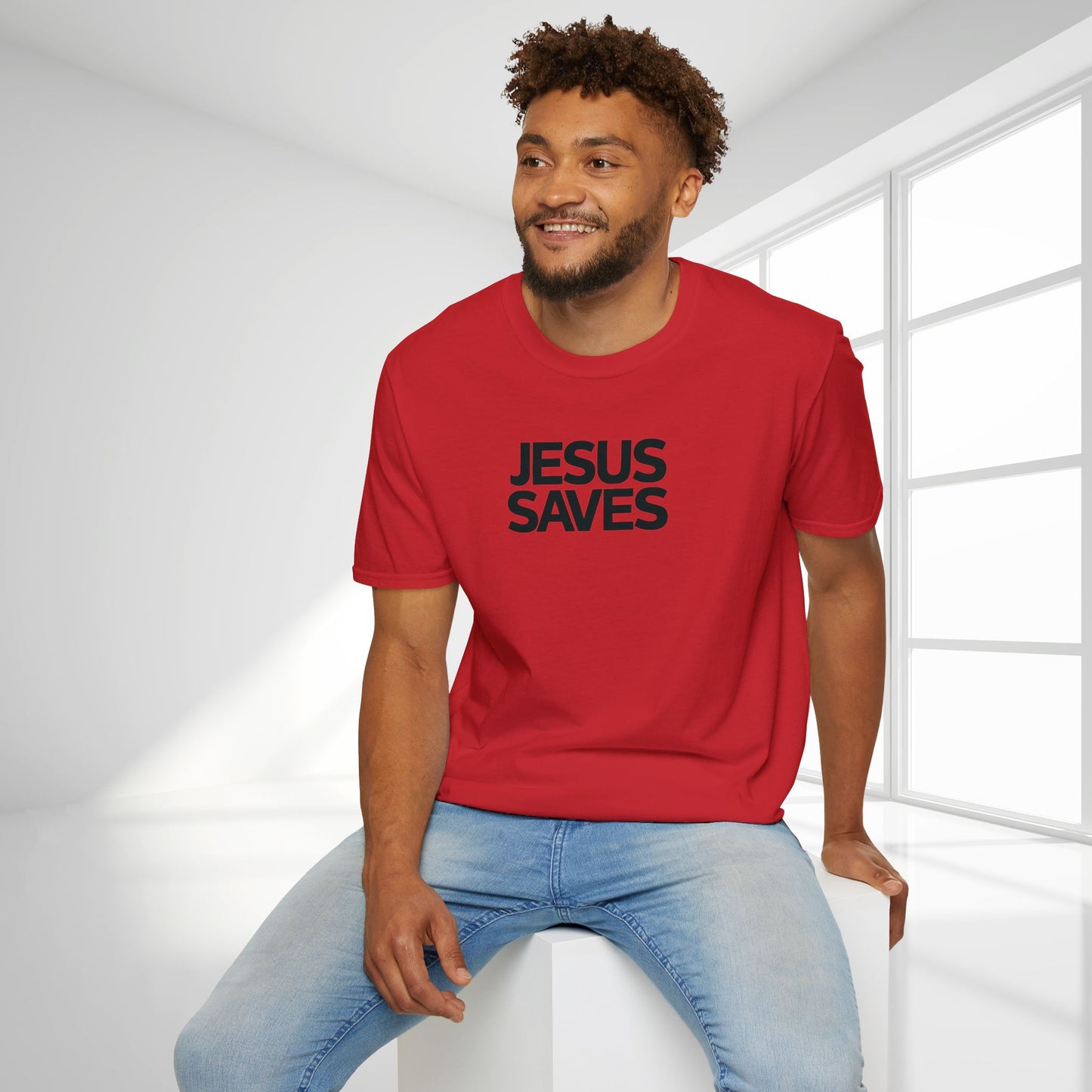 Unisex Jesus Saves Softstyle T-shirt - Acts 4:12 Bible Verse Christian Shirt