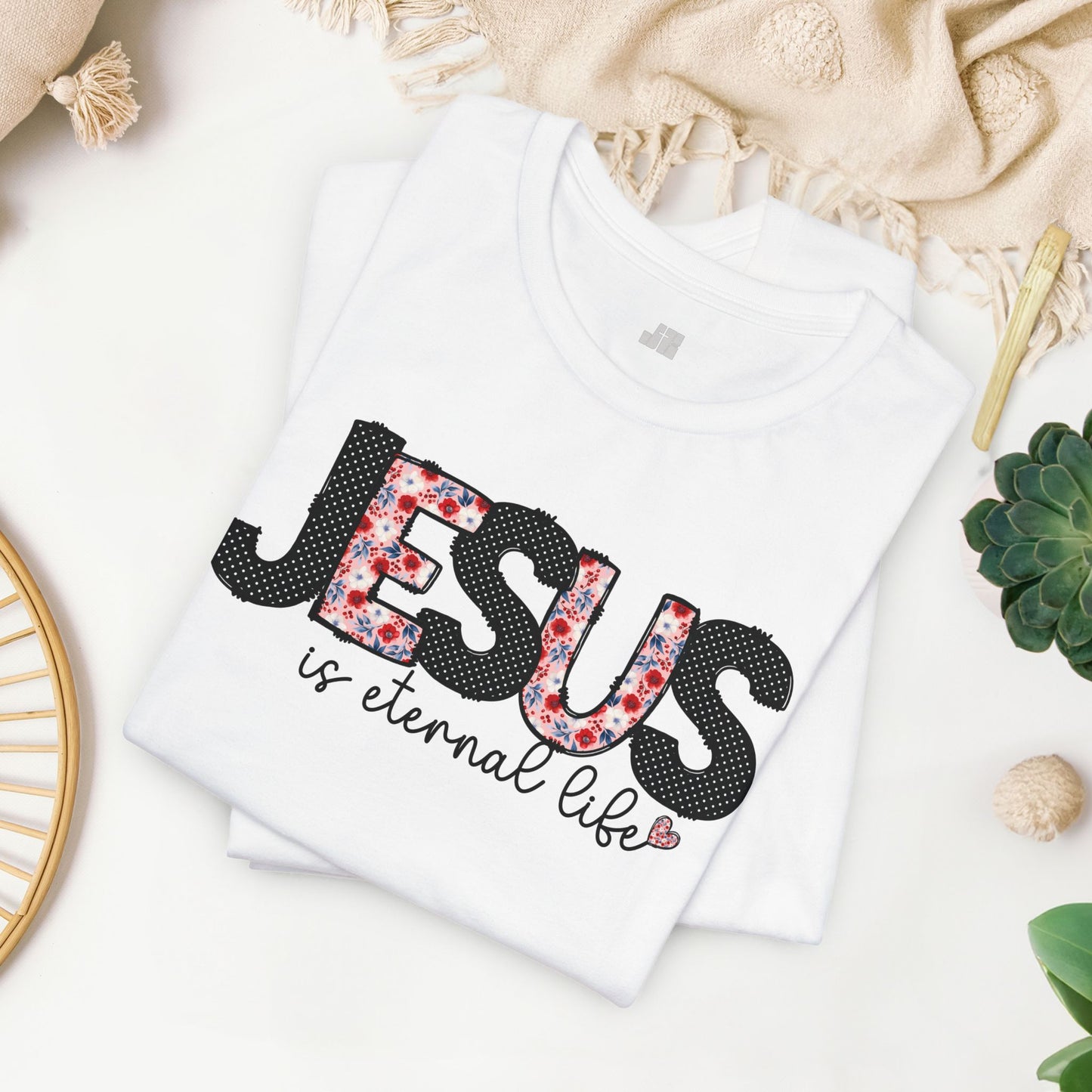 Jesus is Eternal Life Soft Cotton Tee - Christian Shirt