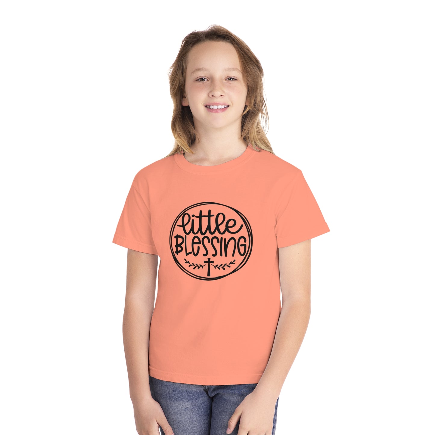 Little Blessing Comfort Colors Youth Christian Tee