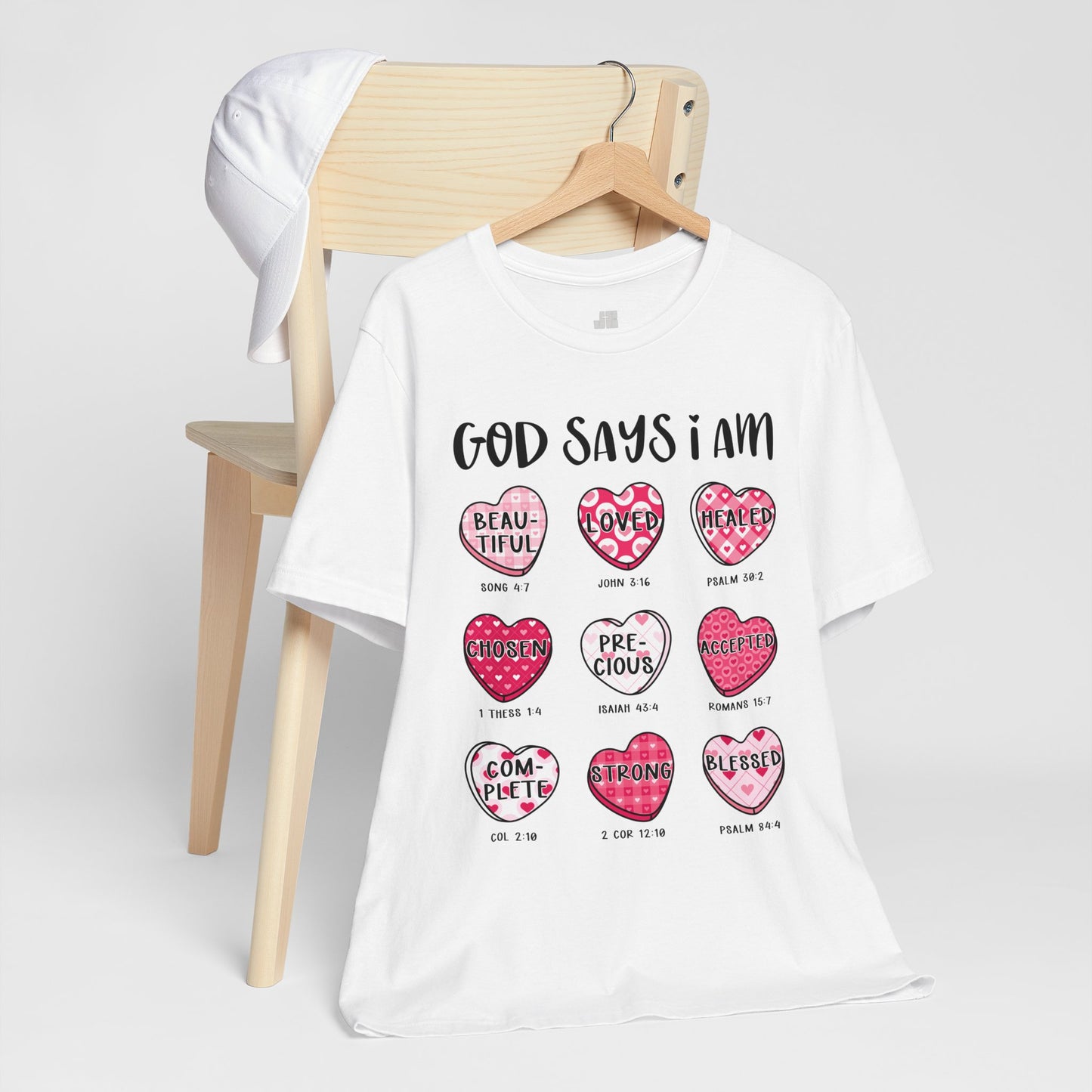 God Says I Am... Soft Cotton Tee - Christian Valentine's Day Tee