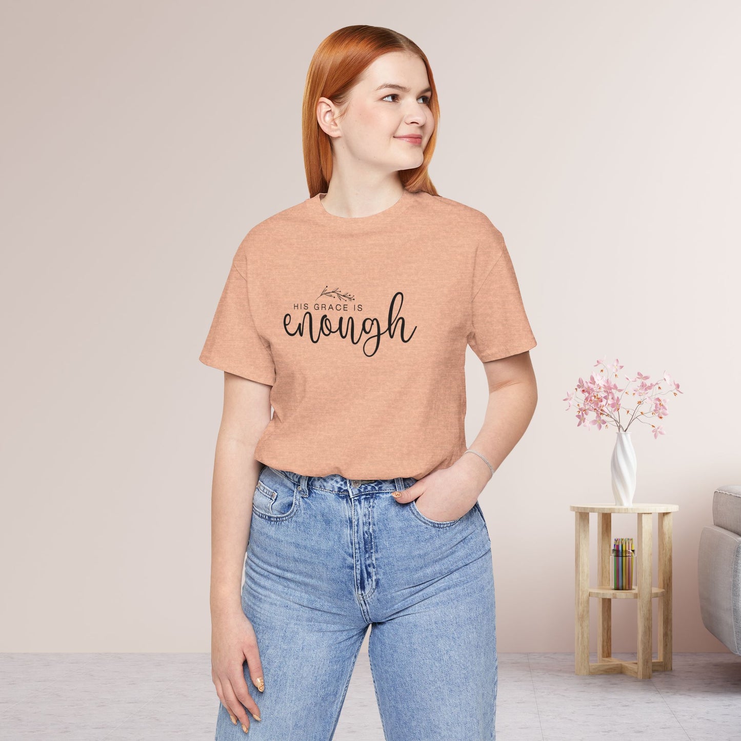 His Grace is Enough Soft Cotton Tee - Christian Shirt