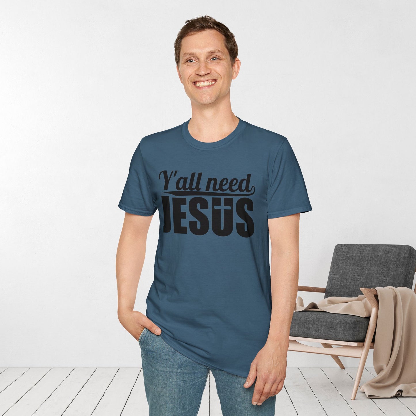 Y'all Need Jesus Softstyle T-shirt - Christian Shirt