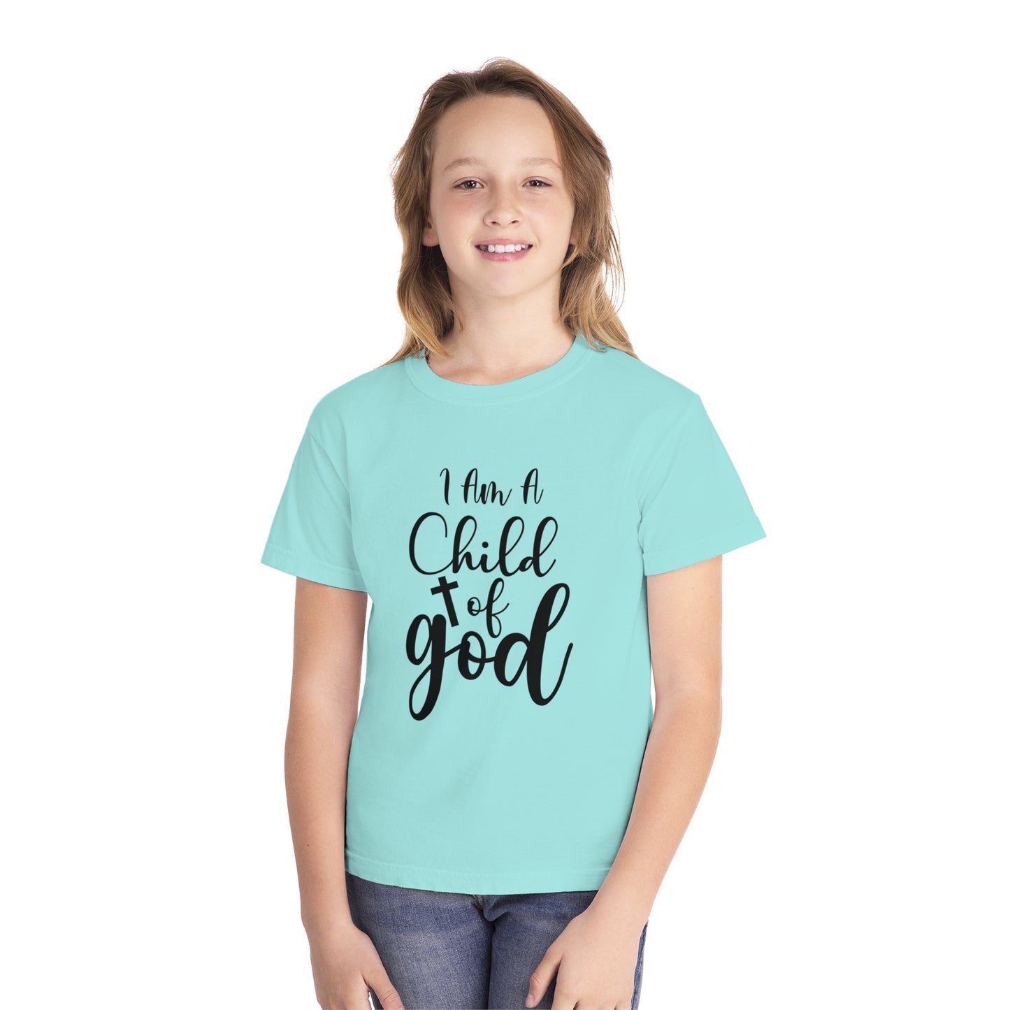 I Am A Child Of God Comfort Colors Youth Christian Tee