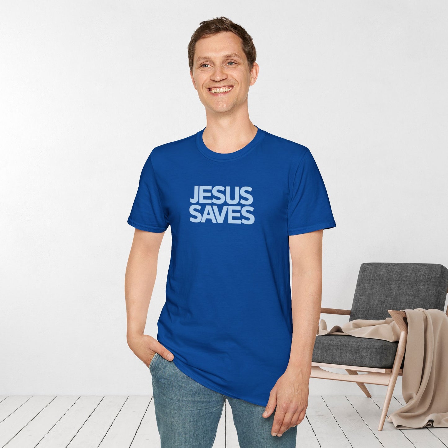 Jesus Saves Softstyle T-shirt - Acts 4:12 Bible Verse Christian Tee