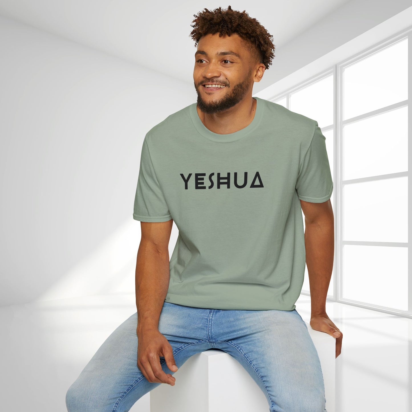 Unisex YESHUA Softstyle T-shirt -  Minimalist Christian Shirt