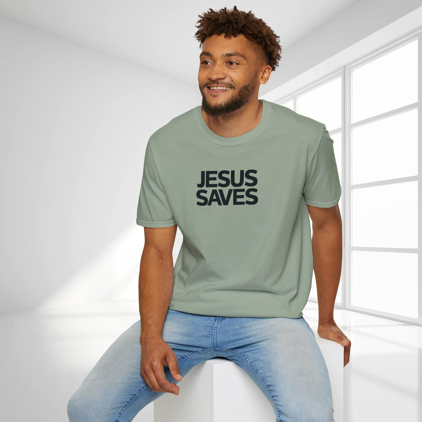 Unisex Jesus Saves Softstyle T-shirt - Acts 4:12 Bible Verse Christian Shirt