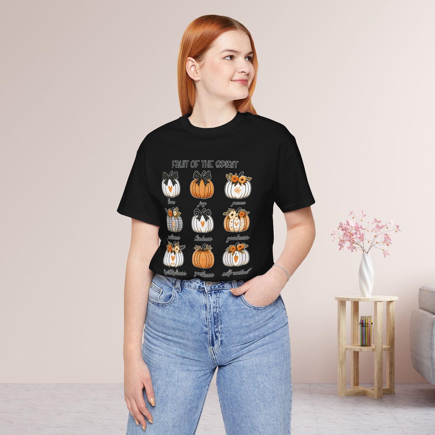 Pumpkin Fruit of the Spirit Soft Cotton Tee - Fall Christian Shirt