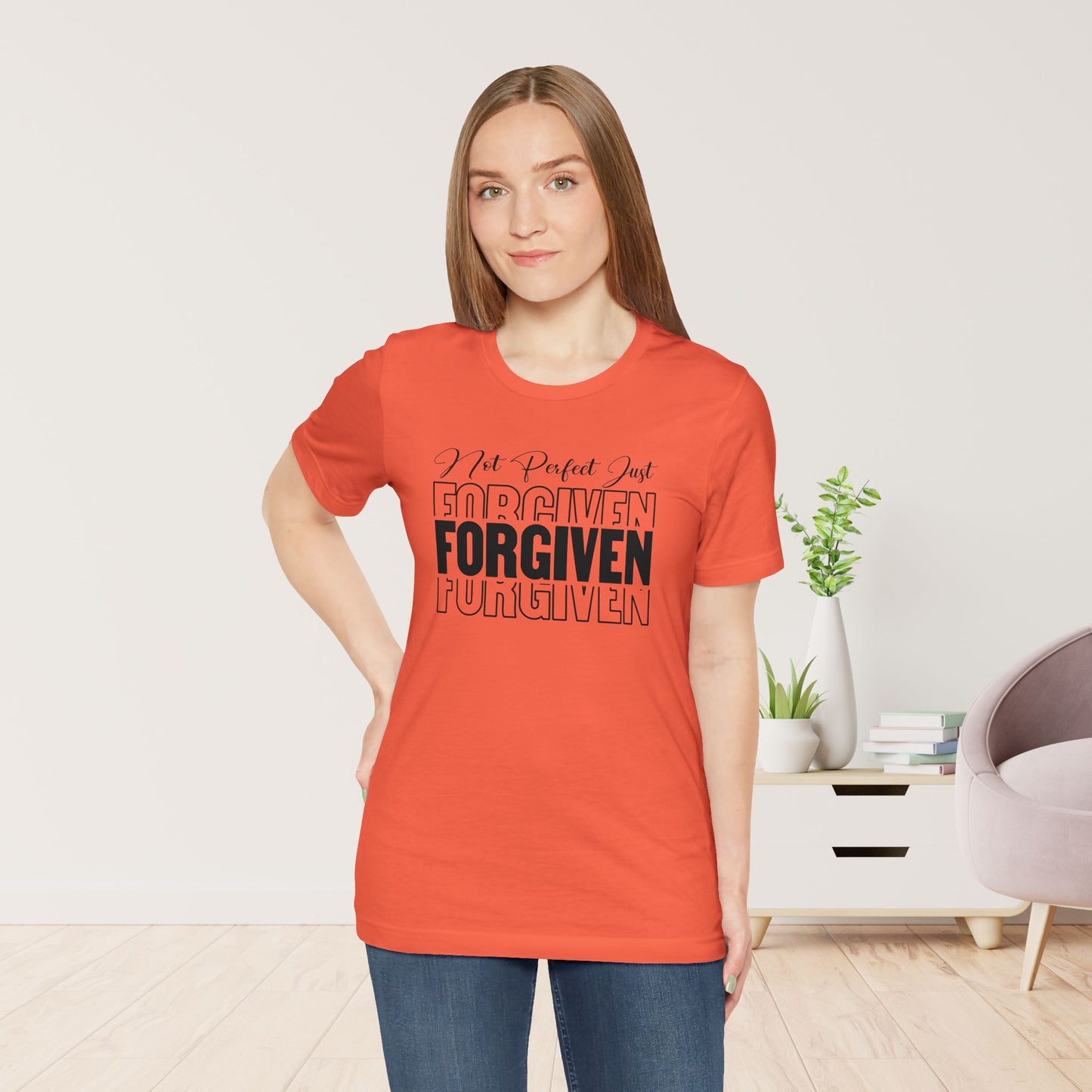 Not Perfect Just Forgiven Christian Soft Cotton Tee