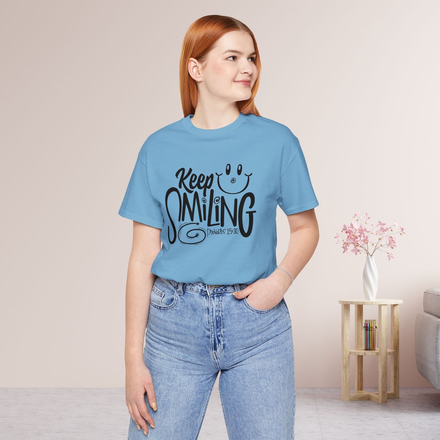 Keep Smiling Soft Cotton Tee - Bible Verse Christian Tee