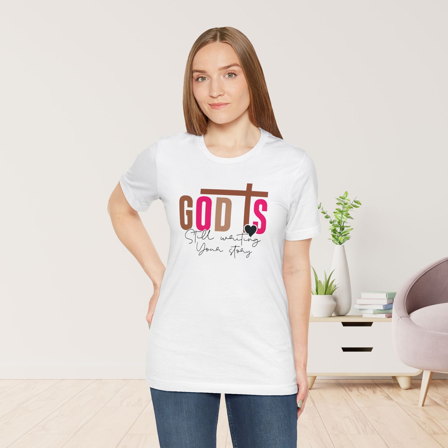 Pink God is Still Writing Your Story Christian Soft Cotton Tee