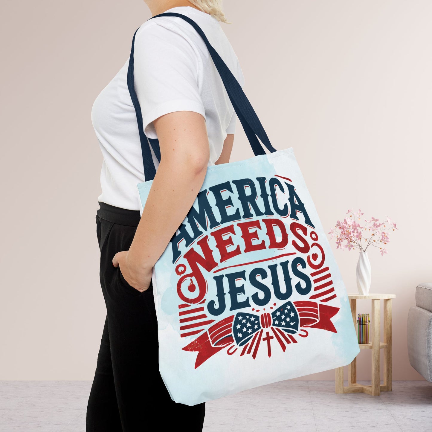 America Needs Jesus Tote Bag - Christian Tote Bag