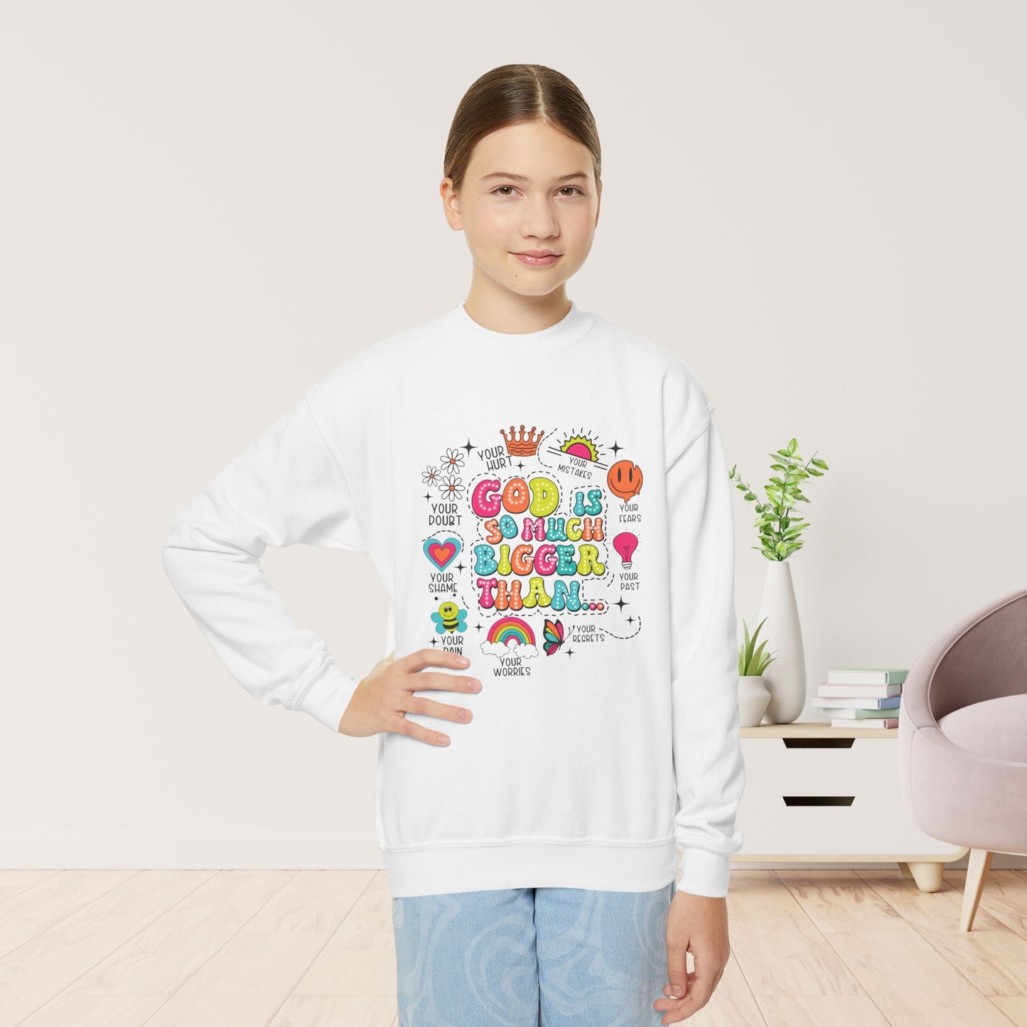 God Is So Much Bigger Youth Christian Sweatshirt