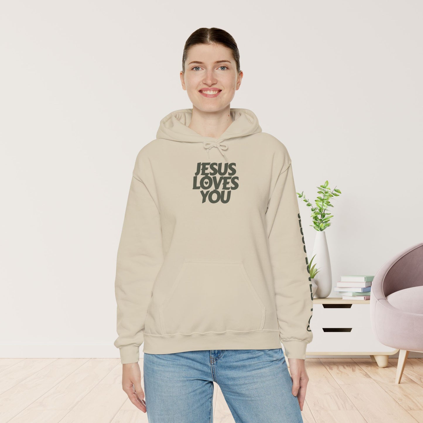 Jesus Loves You Hoodie - John 15:13 Bible Verse Christian Hoodie