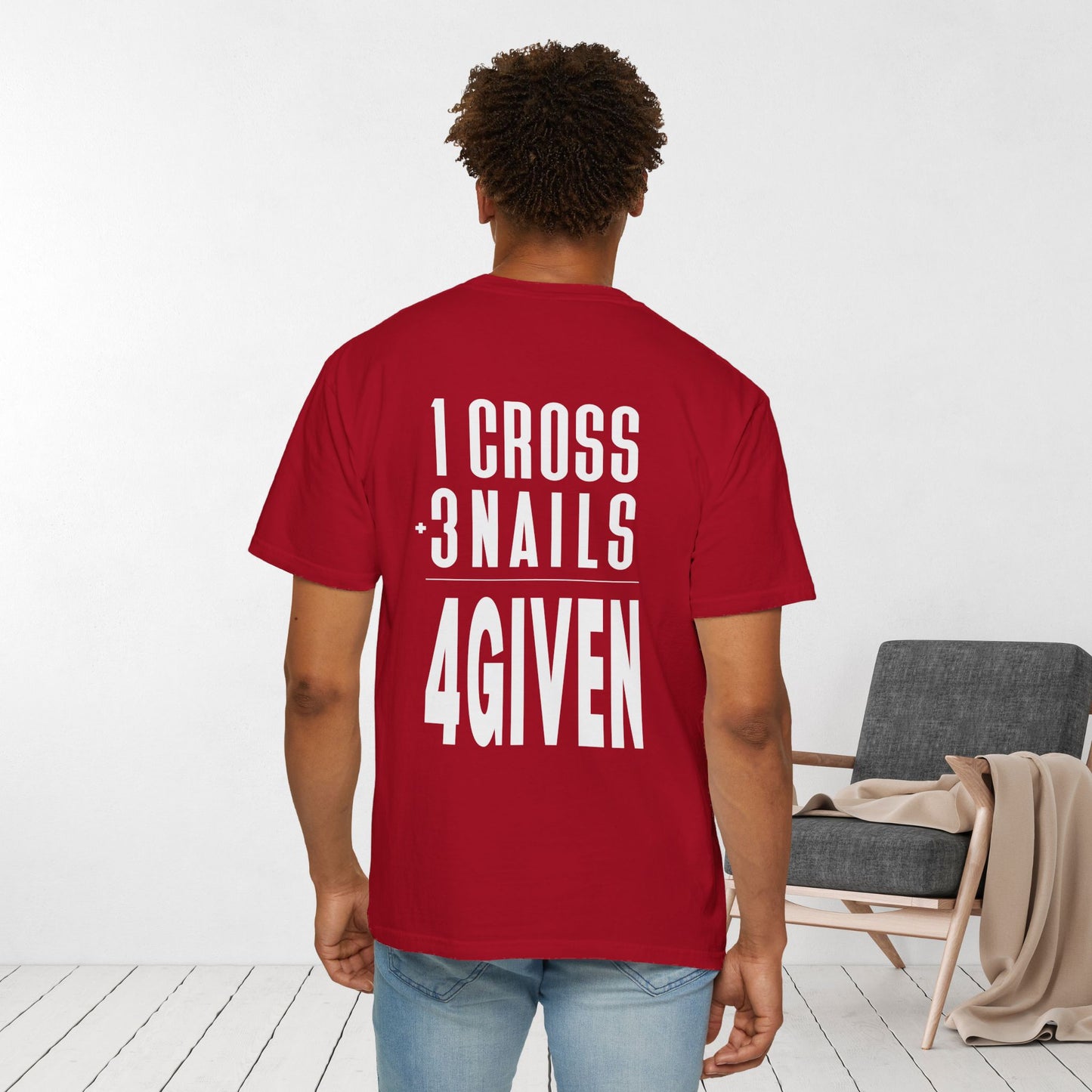 1 Cross 3 Nails 4Given Comfort Colors Christian Tee