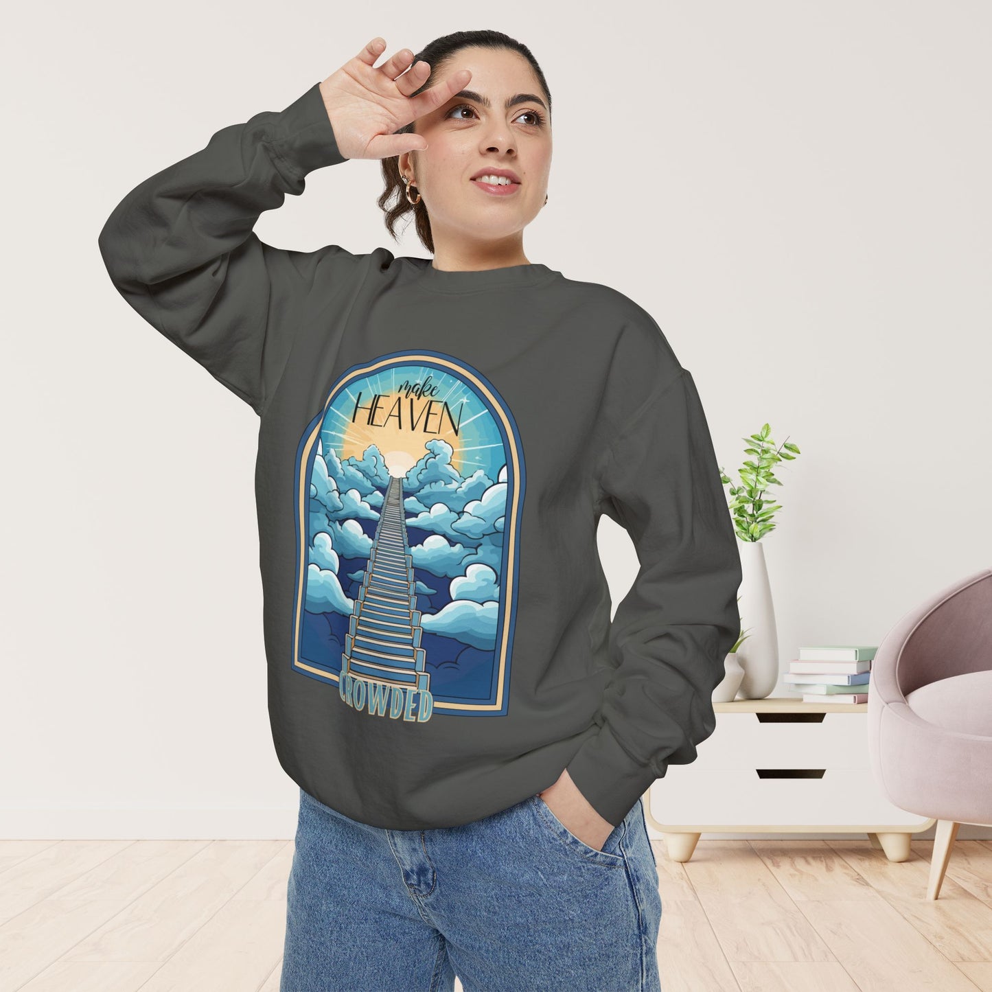 Comfort Colors Groovy Make Heaven Crowded Sweatshirt