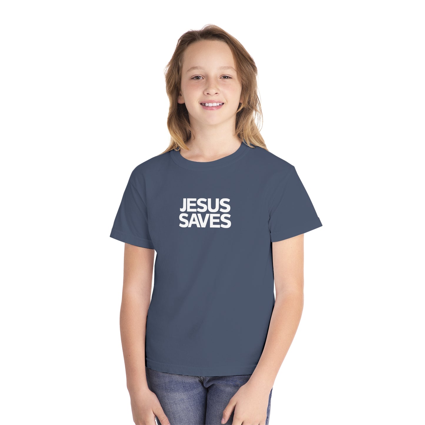 Jesus Saves Comfort Colors Youth Christian Shirt