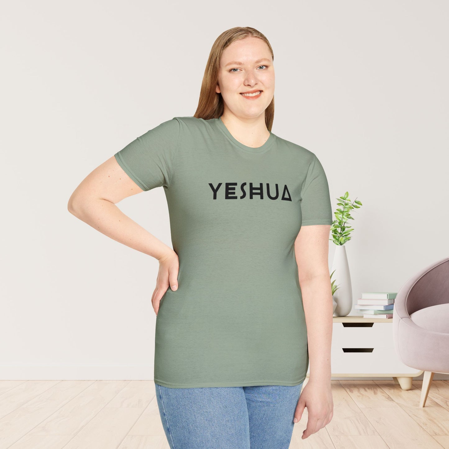 Unisex YESHUA Softstyle T-shirt -  Minimalist Christian Shirt