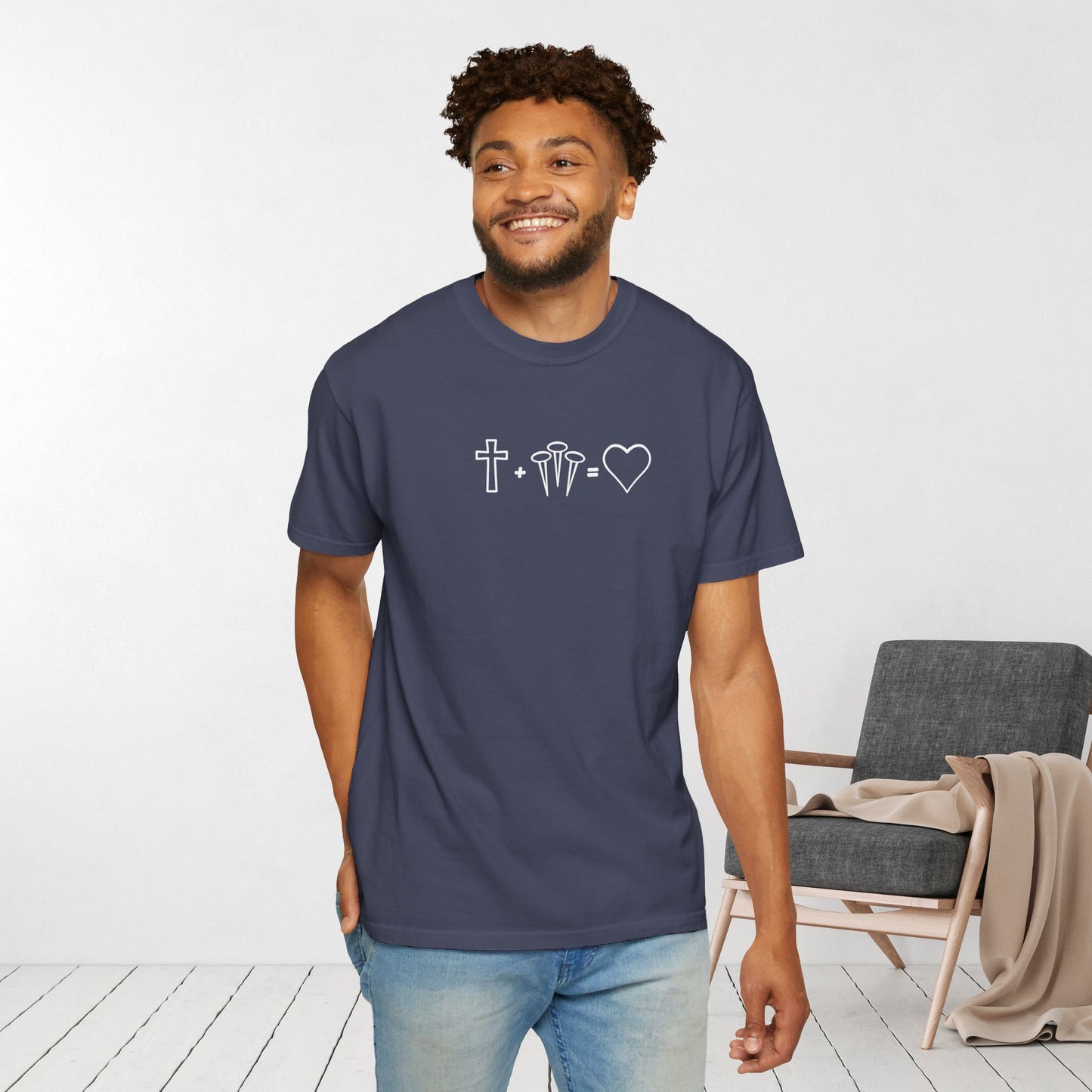 1 Cross 3 Nails 4Given Comfort Colors Christian Tee