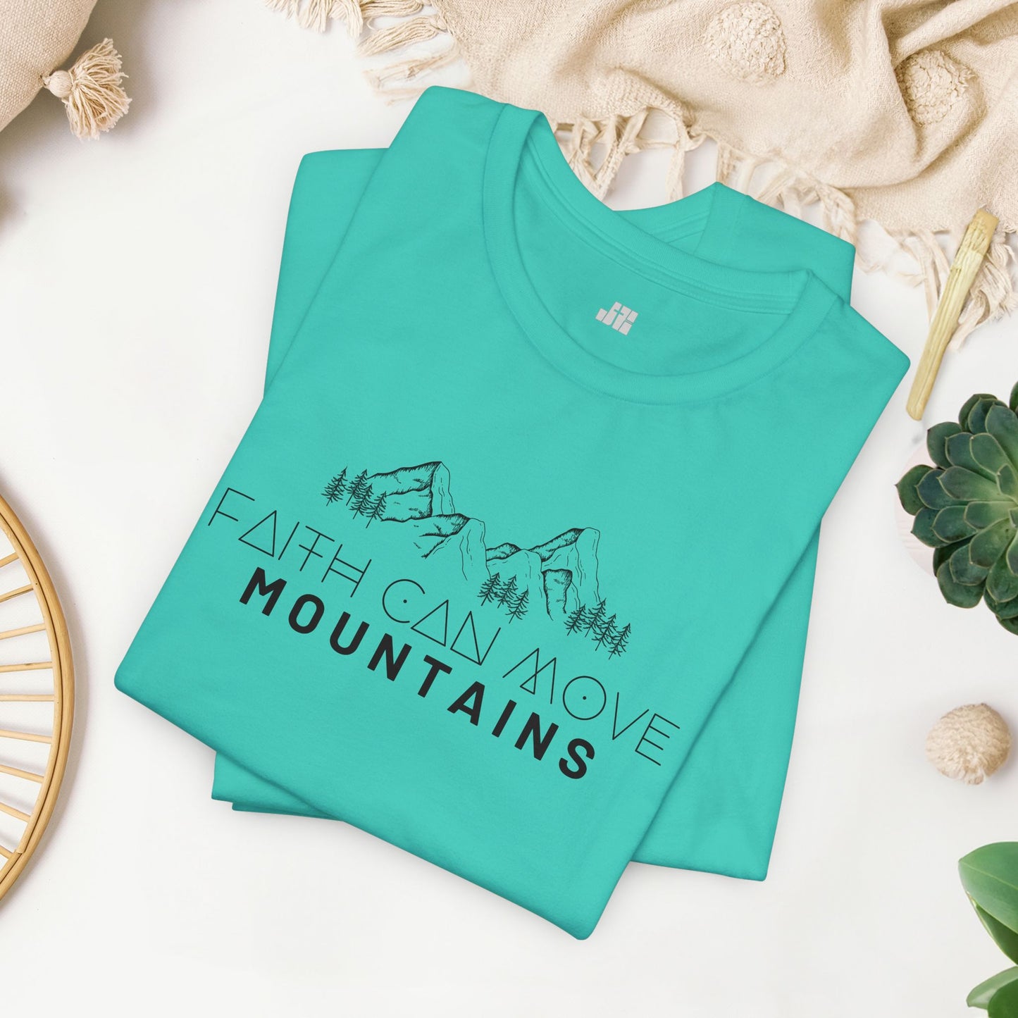 Faith Can Move Mountains Soft Cotton Tee - Matthew 17:20 Bible Verse Shirt