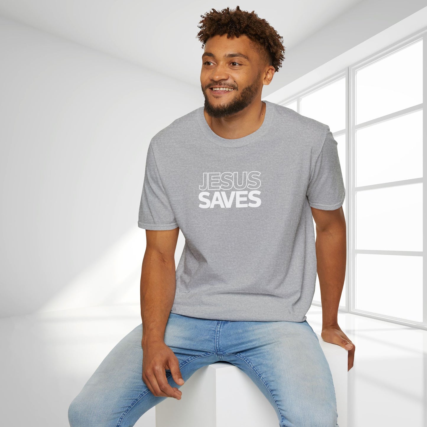 Unisex Jesus Saves Softstyle T-shirt - Acts 4:12 Bible Verse Christian T-shirt