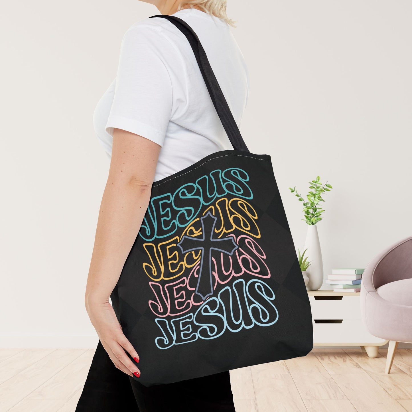 Groovy Jesus Tote Bag - Christian Tote Bag - 16"