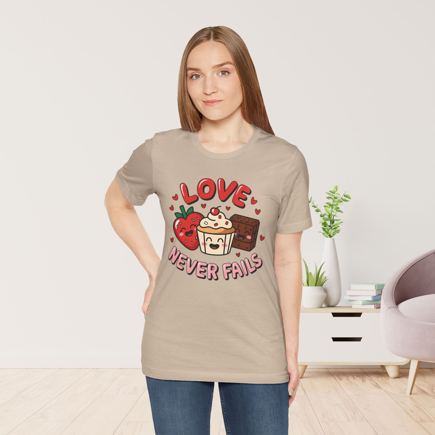 Love Never Fails Soft Cotton Tee - Christian Shirt