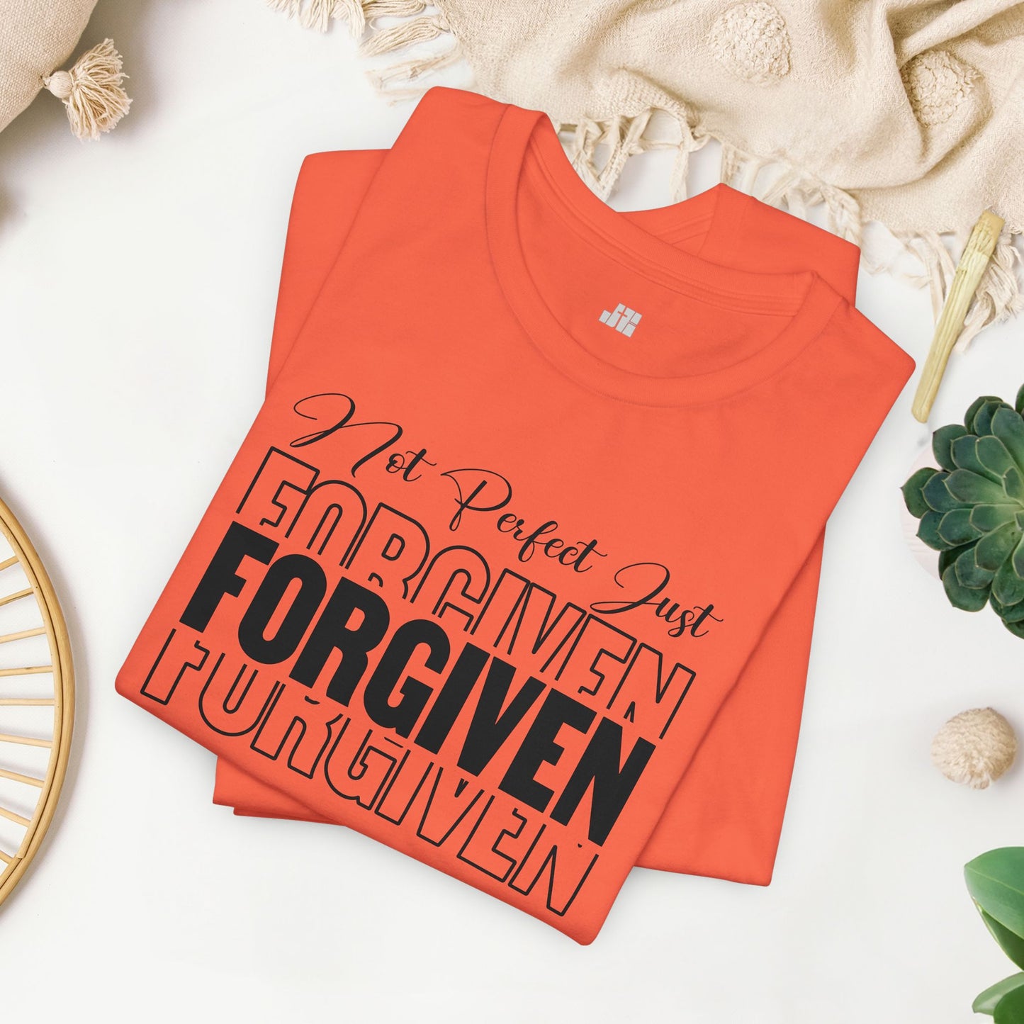 Not Perfect Just Forgiven Christian Soft Cotton Tee