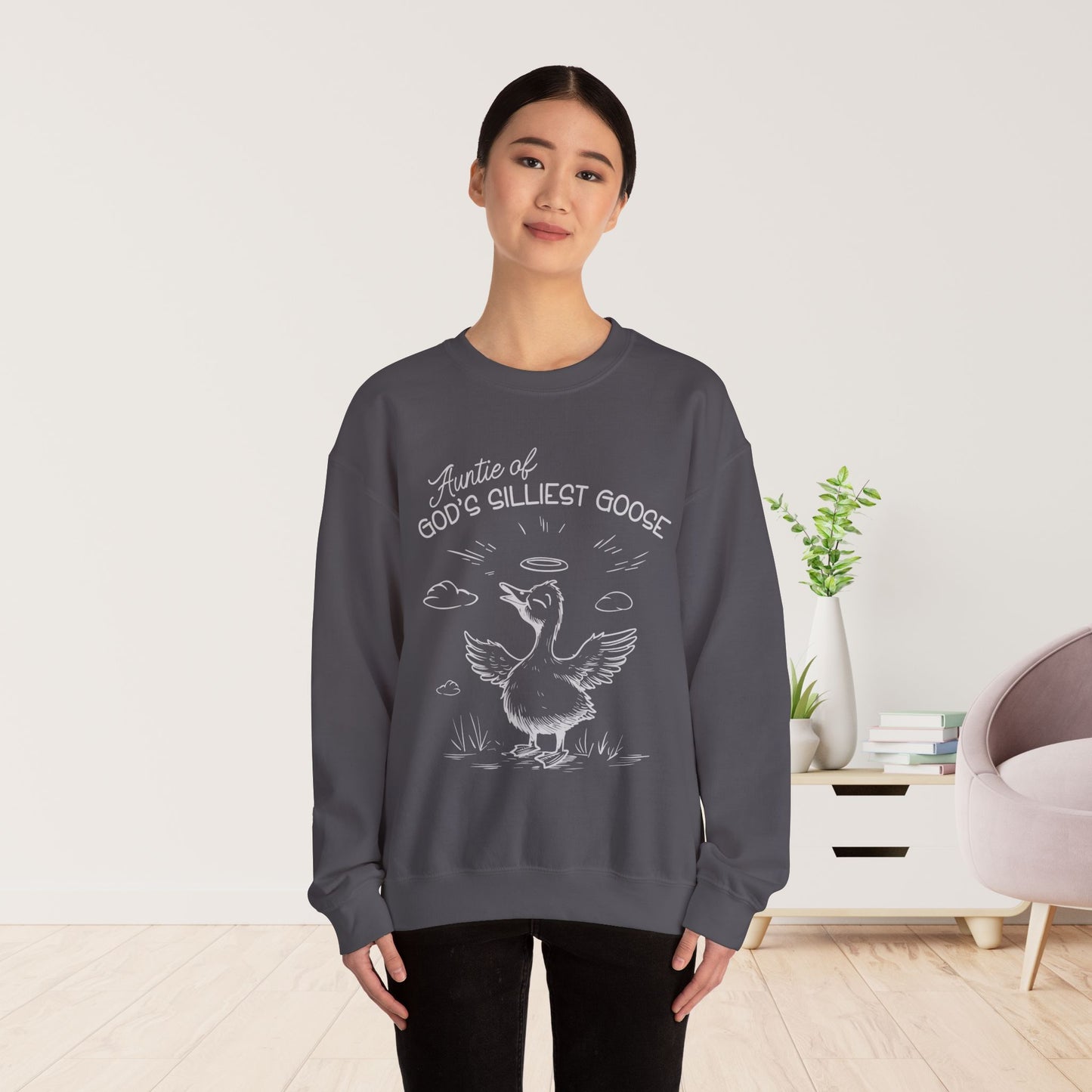 Auntie of God's Silliest Goose Sweatshirt - Christian Crewneck Pullover