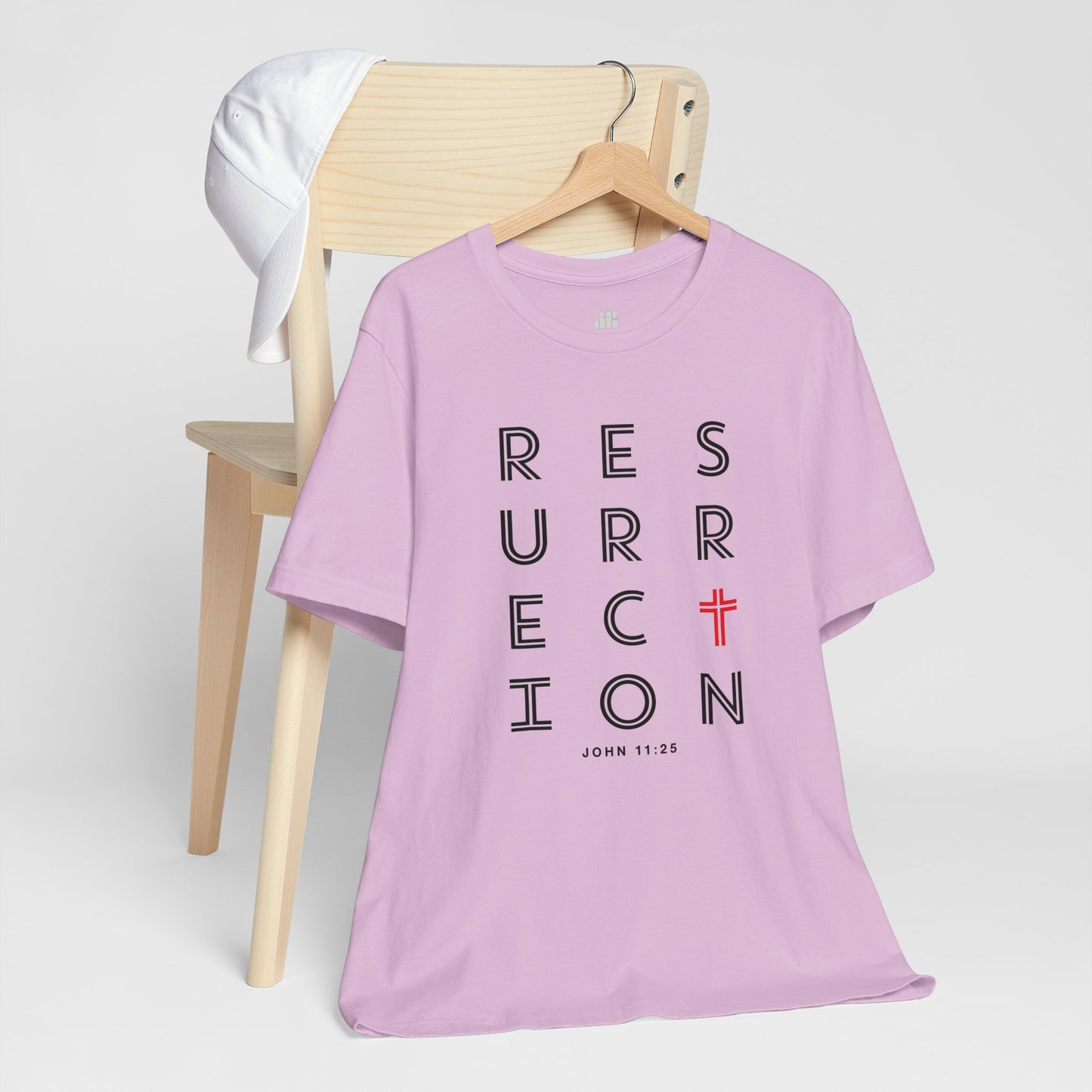 Resurrection Soft Cotton Tee - John 11:25 Bible Verse Christian Tee