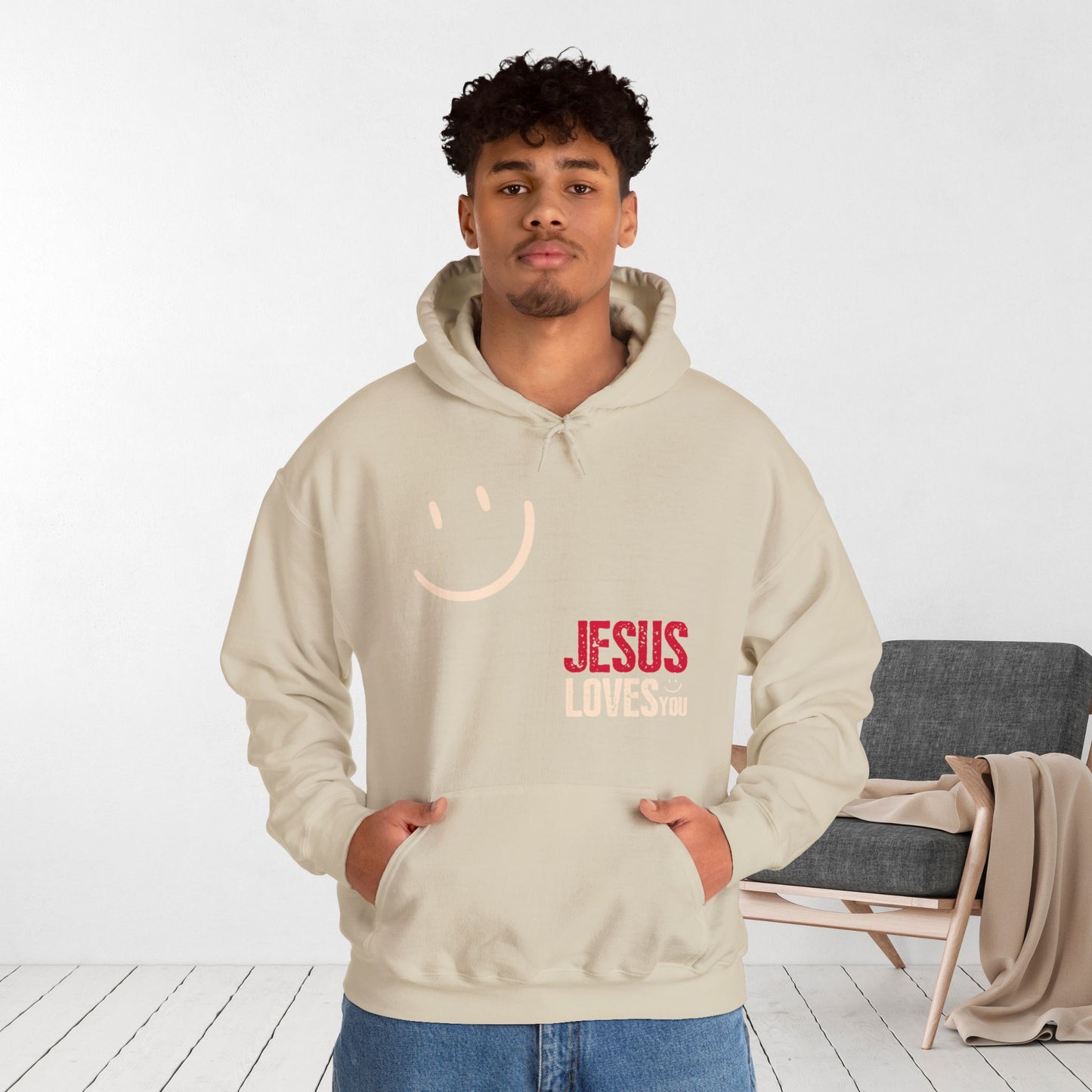 Trendy Jesus Loves You Unisex Hoodie