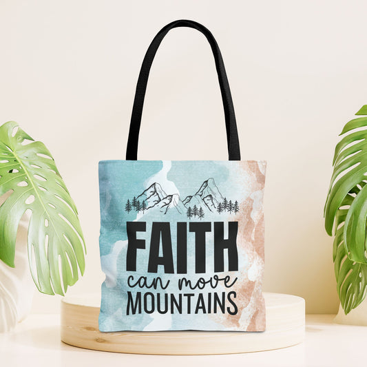 Faith Can Move Mountains Tote Bag - Christian Tote Bag