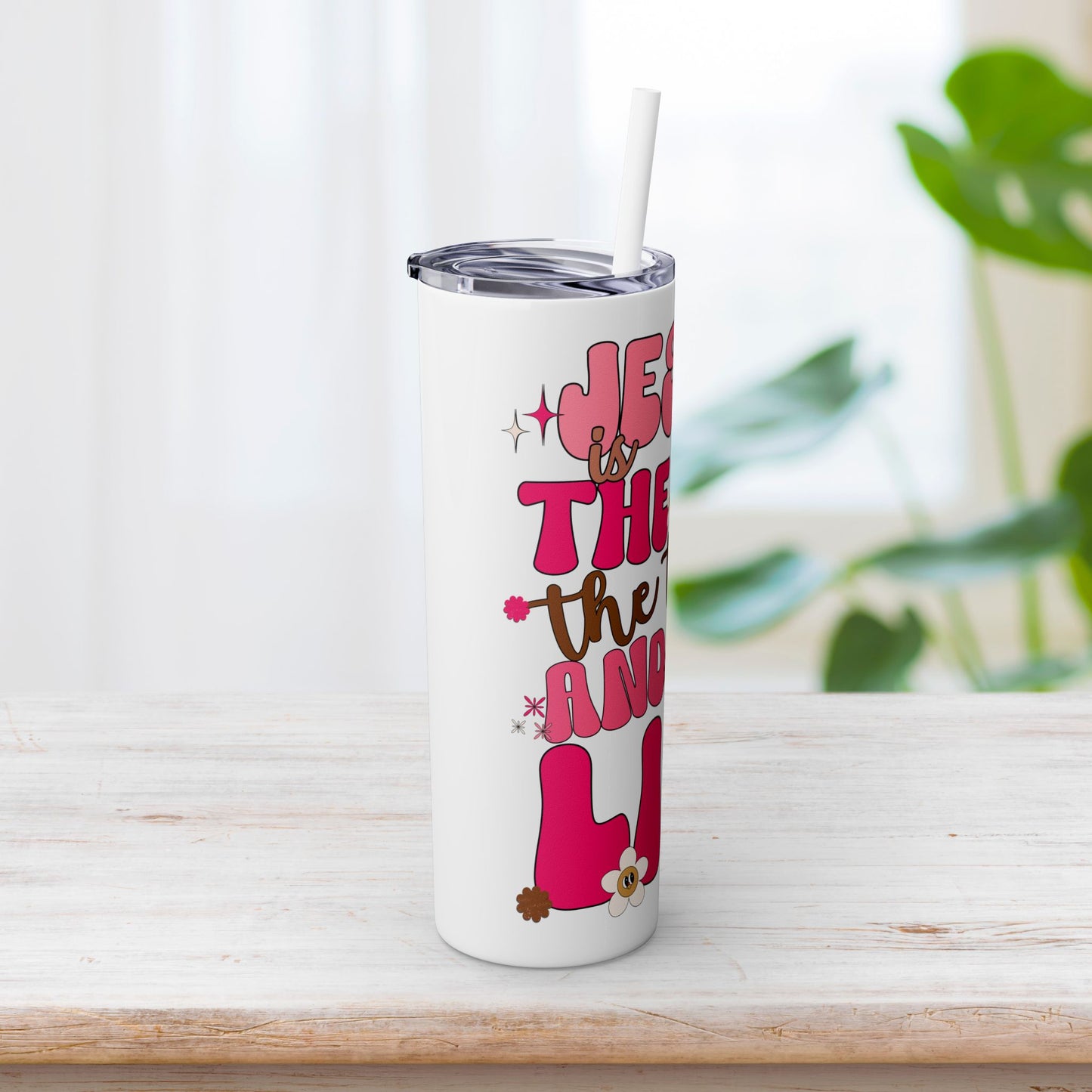 Jesus is The Way The Truth and The Life Skinny Tumbler with Straw - 20oz