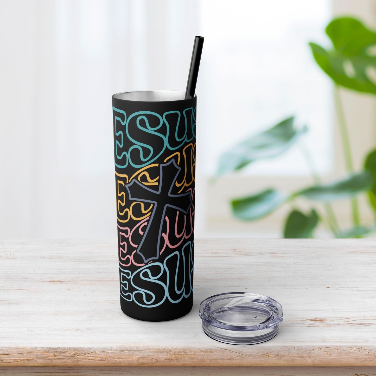 Jesus Skinny Tumbler with Straw - 20oz