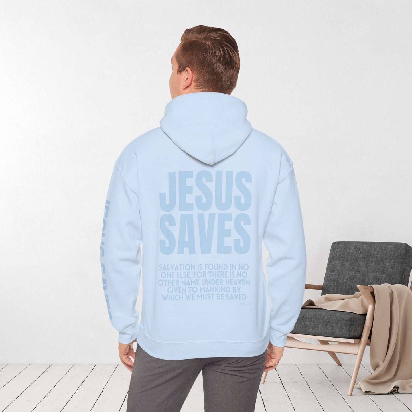 Jesus Saves Hoodie - Acts 4:12 Bible Verse Christian Hoodie