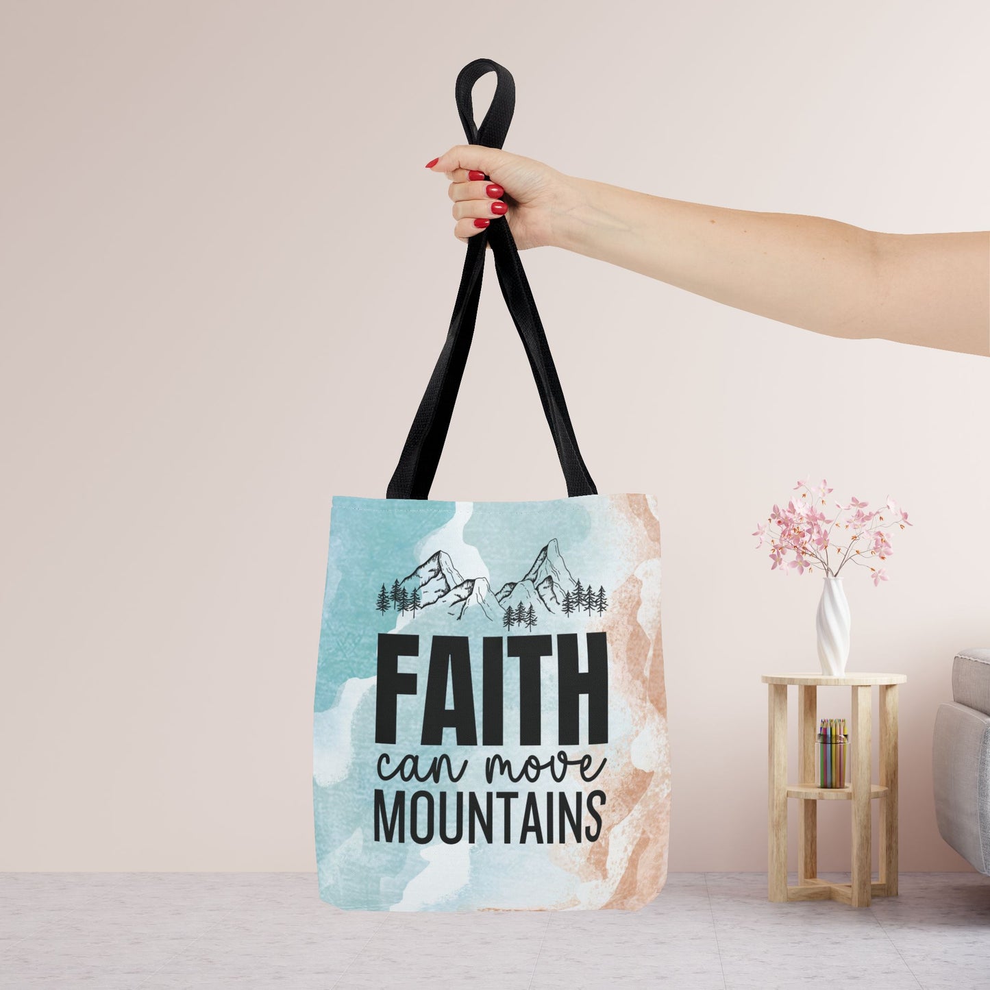 Faith Can Move Mountains Tote Bag - Christian Tote Bag