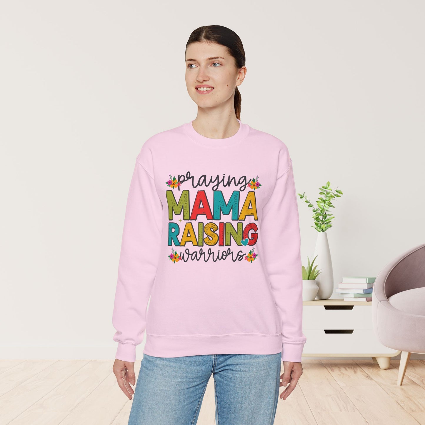 Praying Mama Raising Warriors Sweatshirt - Christian Mom Sweatshirt