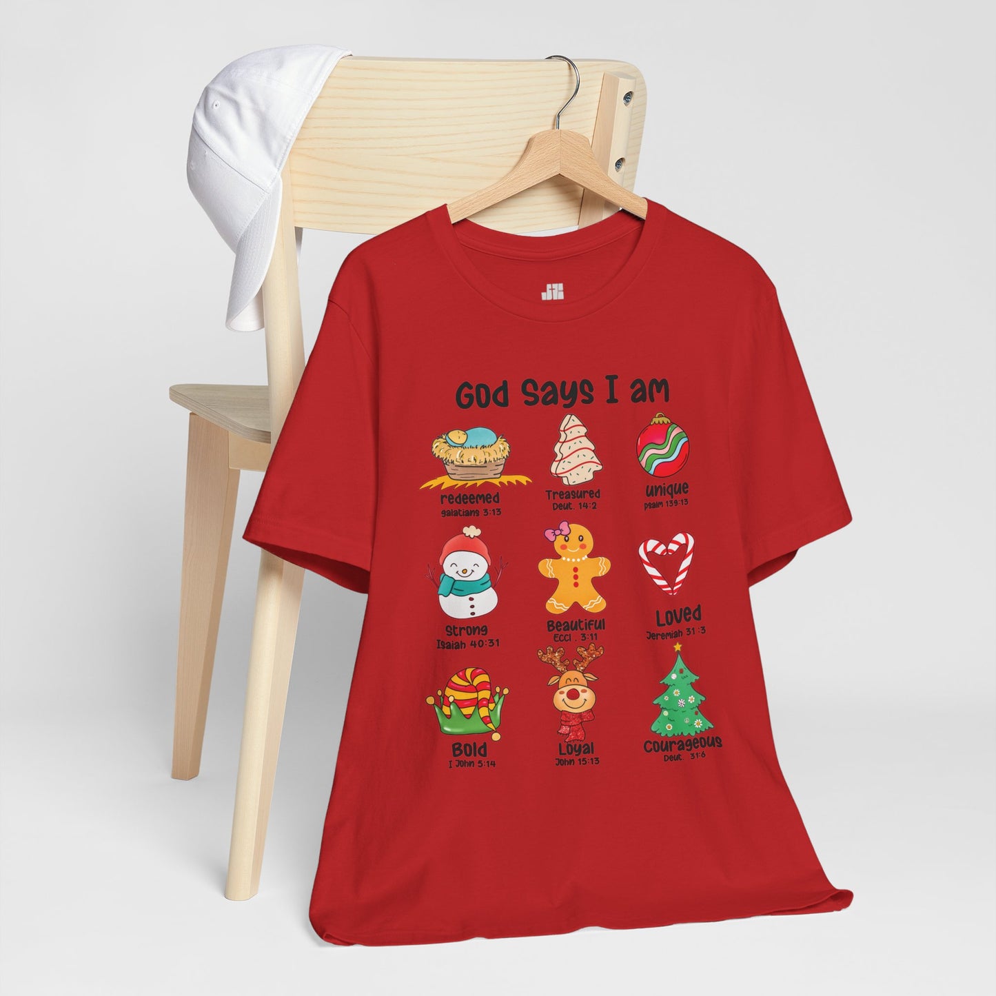 God Says I Am... Soft Cotton Tee - Christian Christmas Shirt