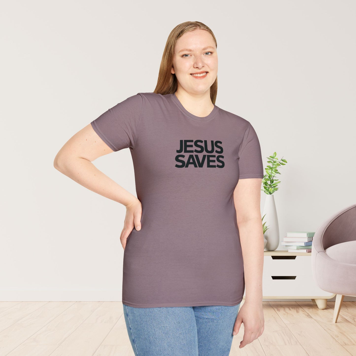 Unisex Jesus Saves Softstyle T-shirt - Acts 4:12 Bible Verse Christian Shirt